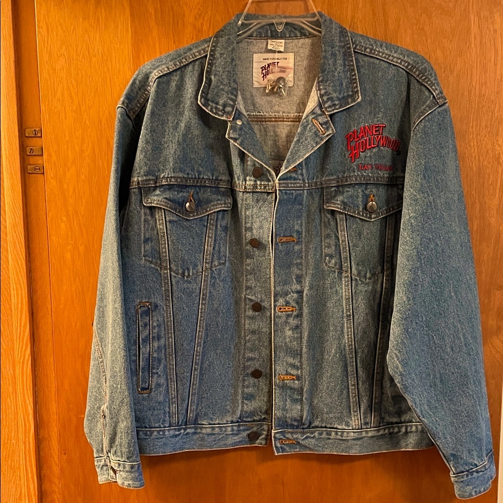 Vintage Planet Hollywood Blue Denim Jean Jacket. 1990’s